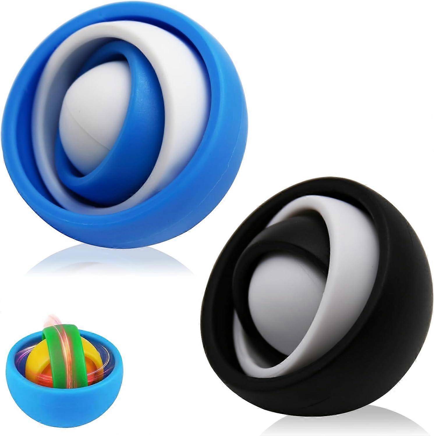 2 Pack Gyroscope Fidget, Fidget Spinner Ball Multilayer Infinite Flip Toy Fingertip Gyro  Cuma Grmez