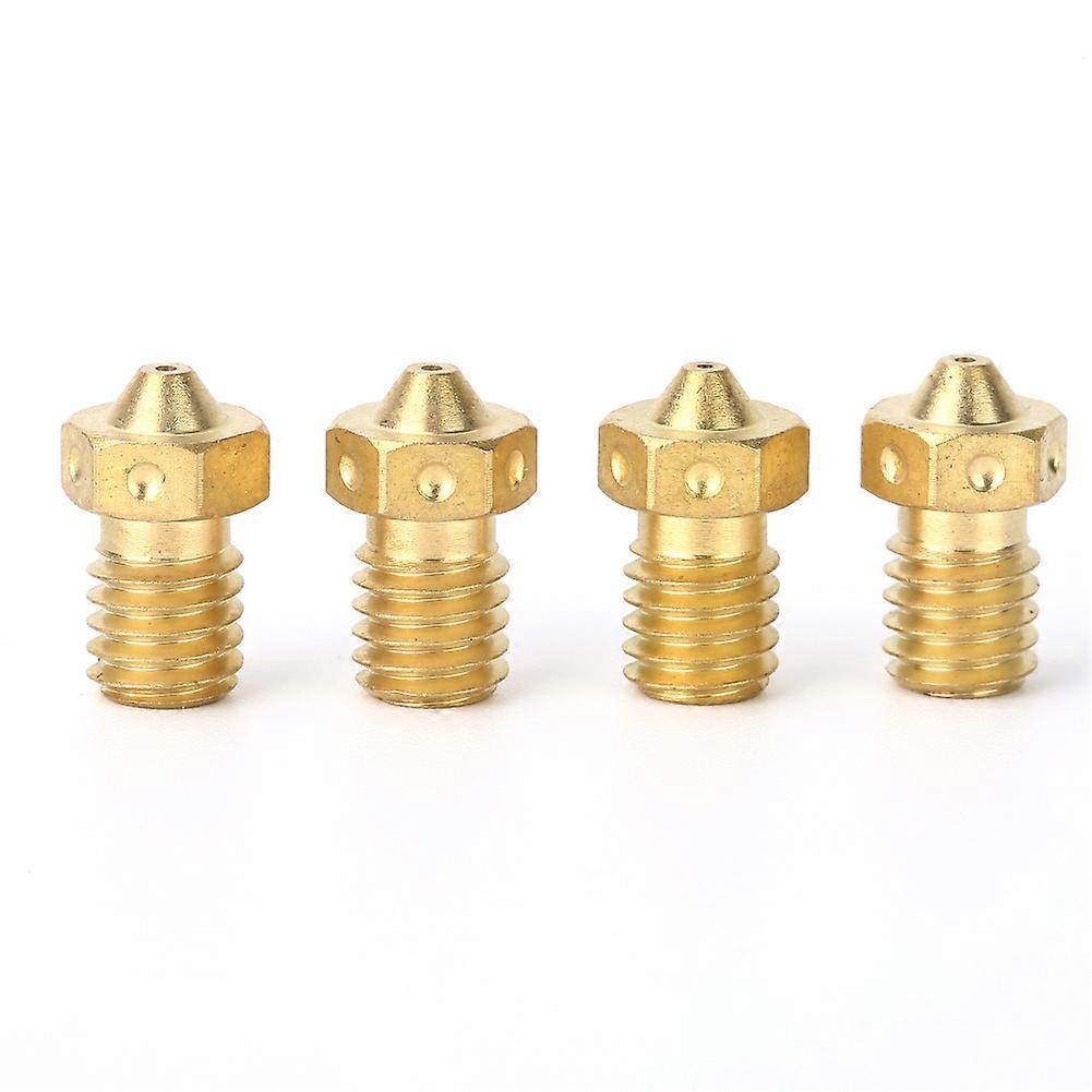 4PCS 3D Printer Accessories V6 Brass Upgrade Hotend TitanJ-Extruder Nozzle 0.6/1.75mm