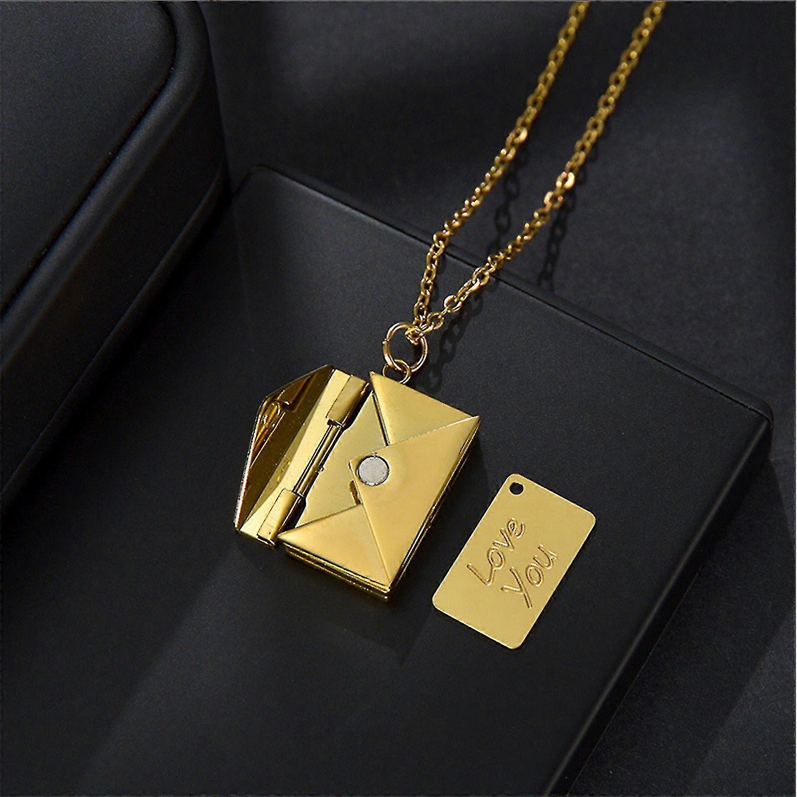 مغلف قلادة رسالة حب للنساء والرجال ، مدلاة محفورة من الفولاذ المقاوم للصدأ مع أنا أحبك ، هدية مجوهرات رسالة سرية للأزواج عيد الحب