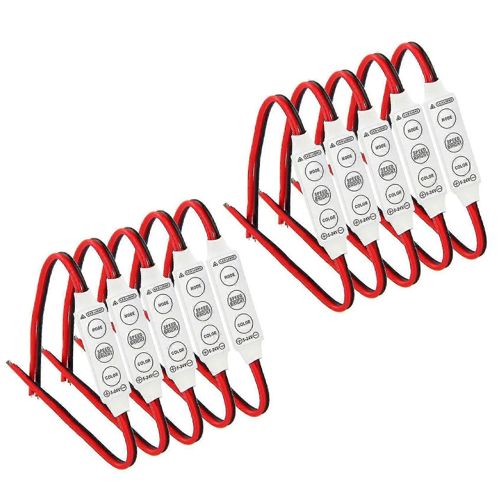 10 X 12v Wired Control Module With Strobe Flash Compatible With Car Or Household Led Strip/bulbs