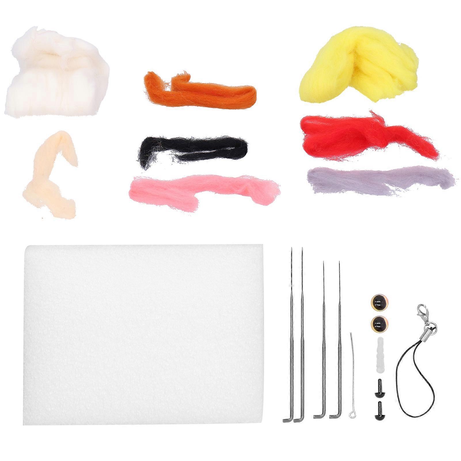 DIY Needle Felting Material Kit NonFinished Artificial Wool Doll Complete Felt Tools for Beginner Home Decor Kid Gift