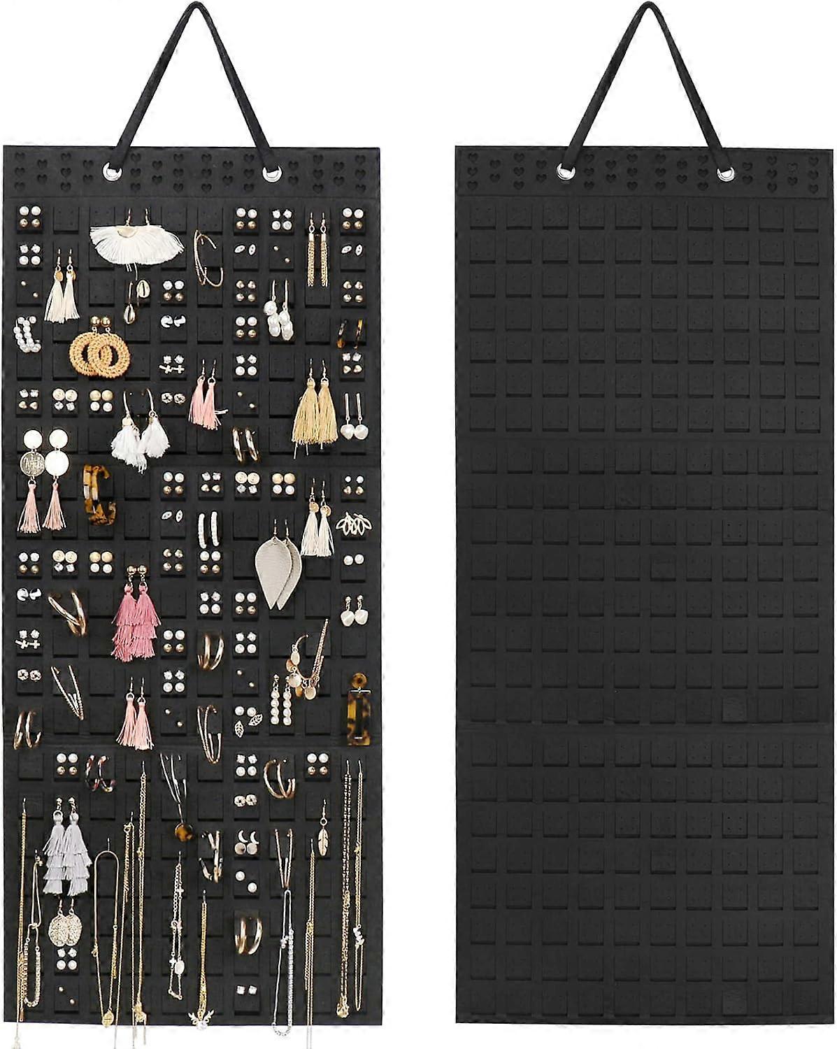 Hanging Earrings Organizer, Earring Holder & 20 Hooks, Holds Up To 300 Pairs, Compact Design, Soft Material, Earring Hanger Earring Display Hanging Or