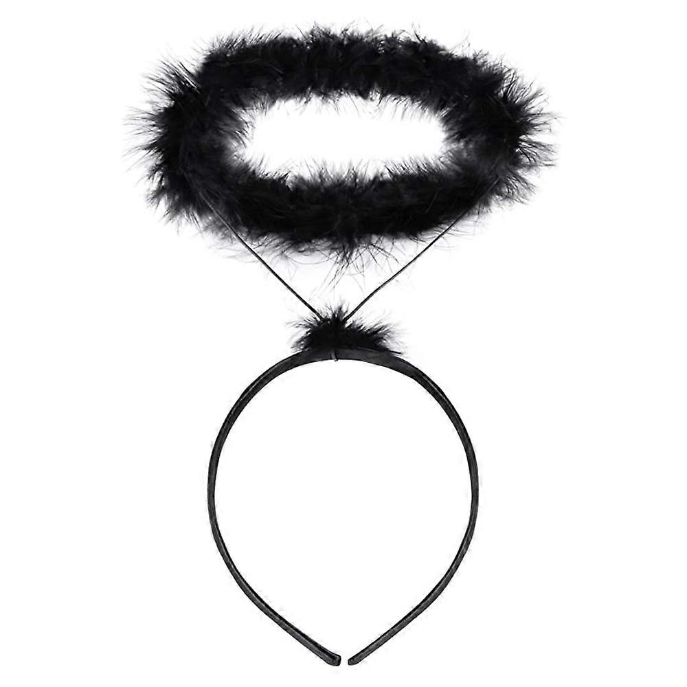 Angel Halo - White Feather Fluffy Headband Accessories for Angel Costumes for Adults and Kids