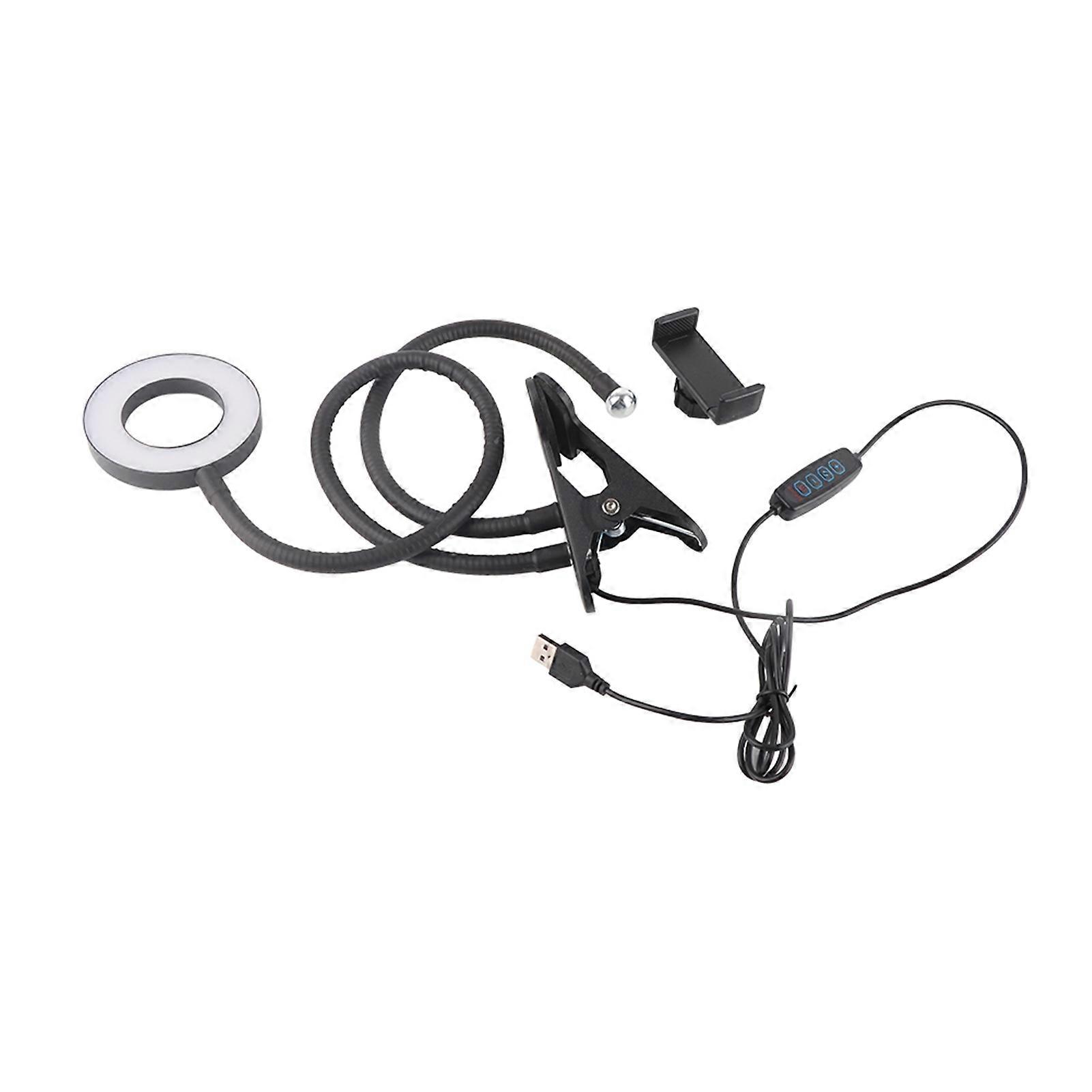 Desktop Live Streaming Phone Adjustable Mount with 3000-5000K USB LED Fill Light