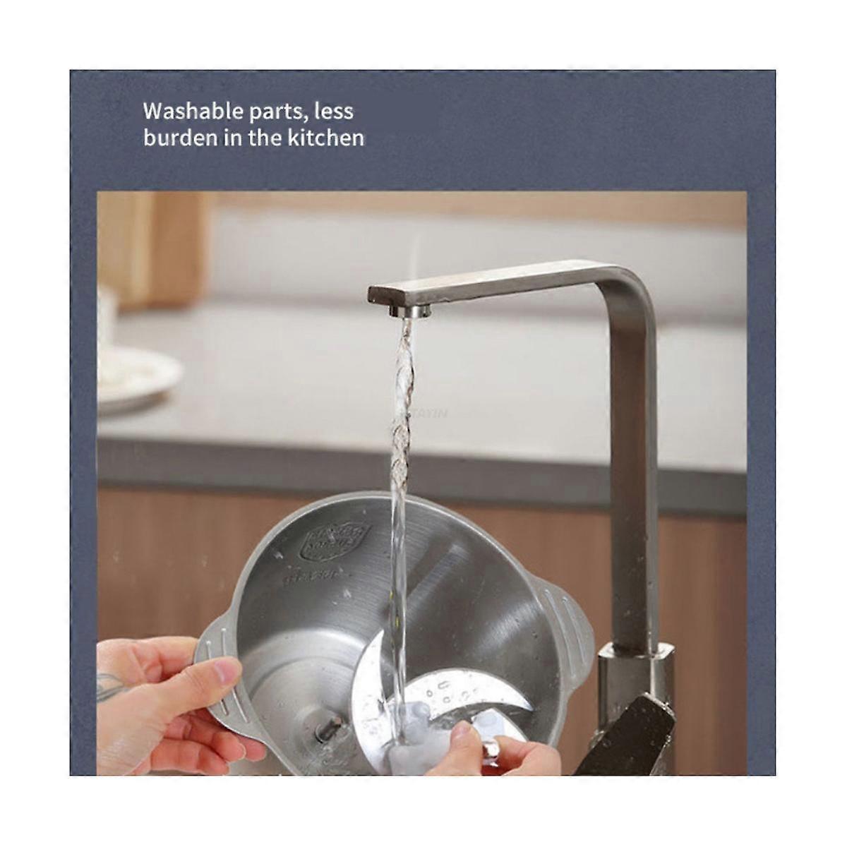 Stainless Steel Electric Meat Grinder 3L Blenders Multifunction Slicer Household Grinder EU Plug