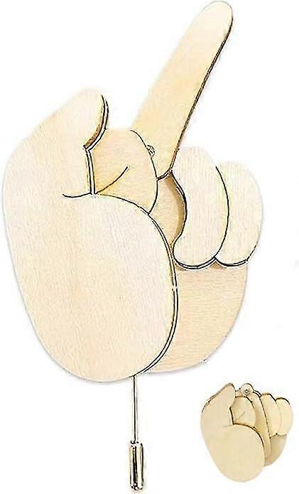 Broche de doigt en bois drôle, 2024 Nouveau kit de bricolage d’épingle à doigt, Épingles à doigts rabattables Gag Gift, Épingle d’expression d’humeur interactive, Cadeau éléphant blanc