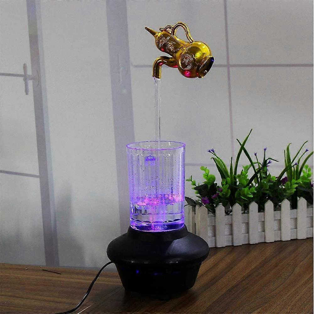 Fantana de birou, LED, Auriu