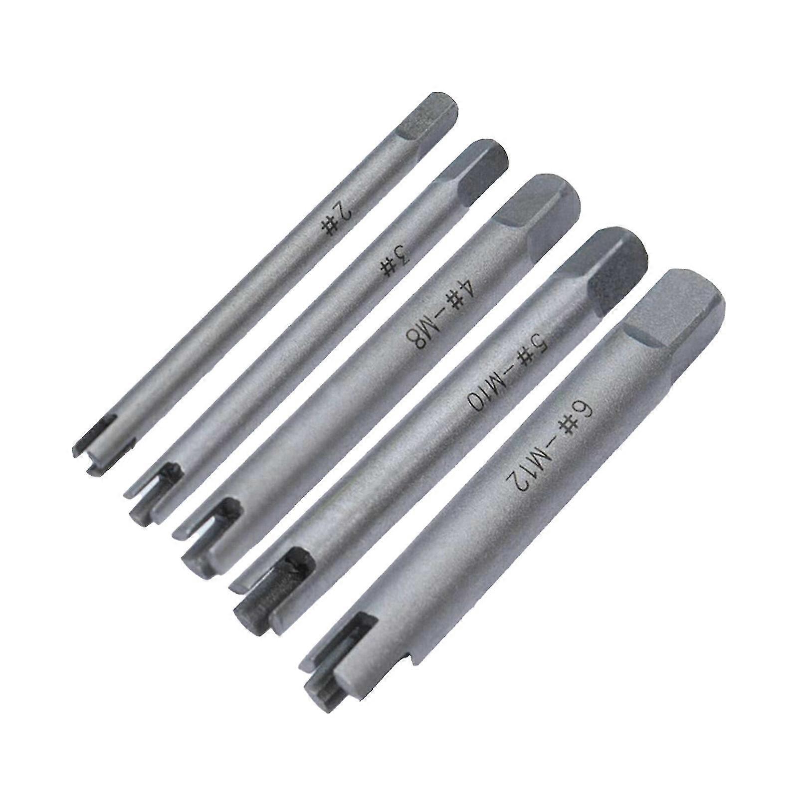 5pcs Tap Extractors Set 2-6# 3/4 Flutes Broken Stripped Screw Thread Remover Fq