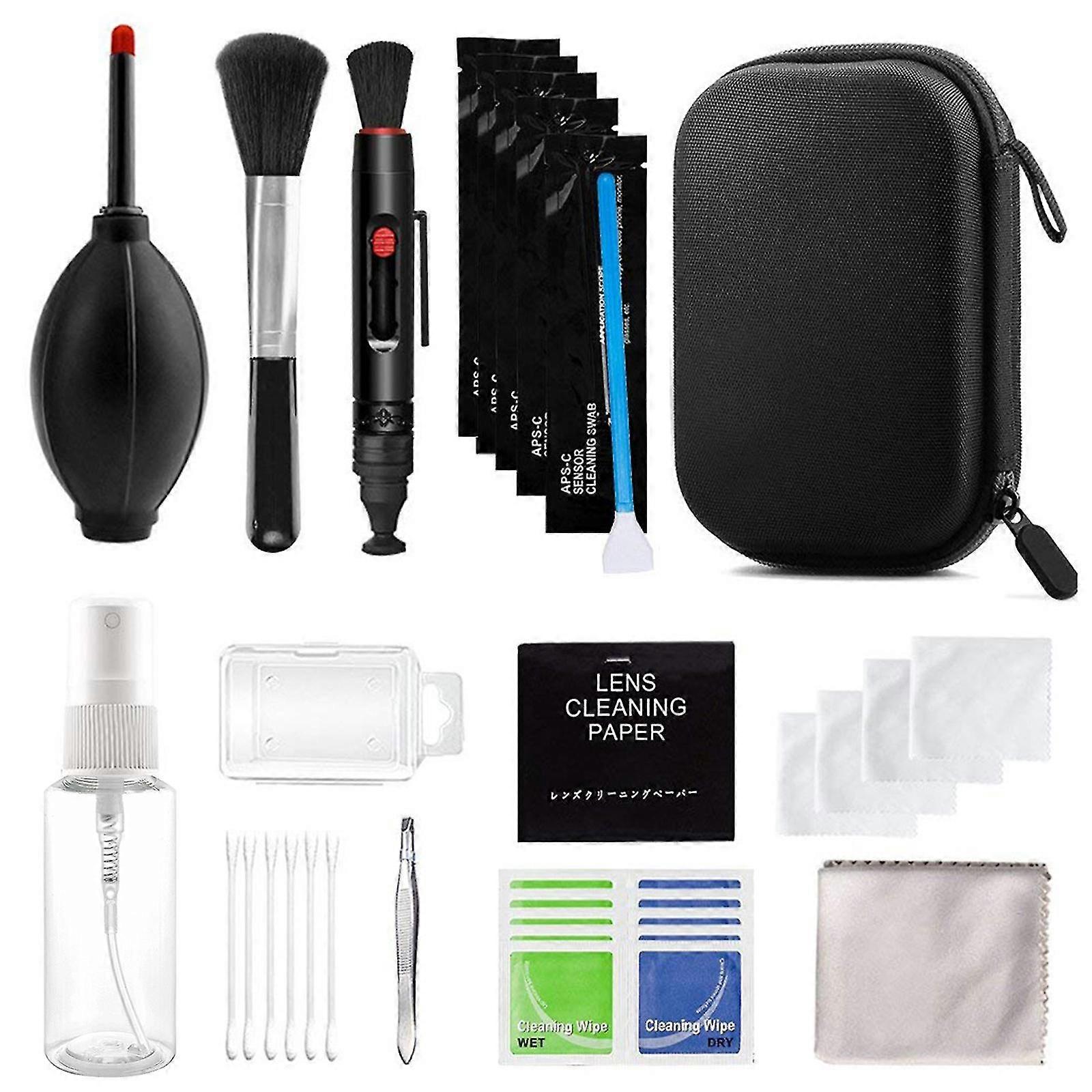 Professional Dslr Camera Cleaning Kit 29-in-1 Camera Cleaner Set Include Cleaning Swabs Cleaning Pen Dust Blower For Sensor Lens