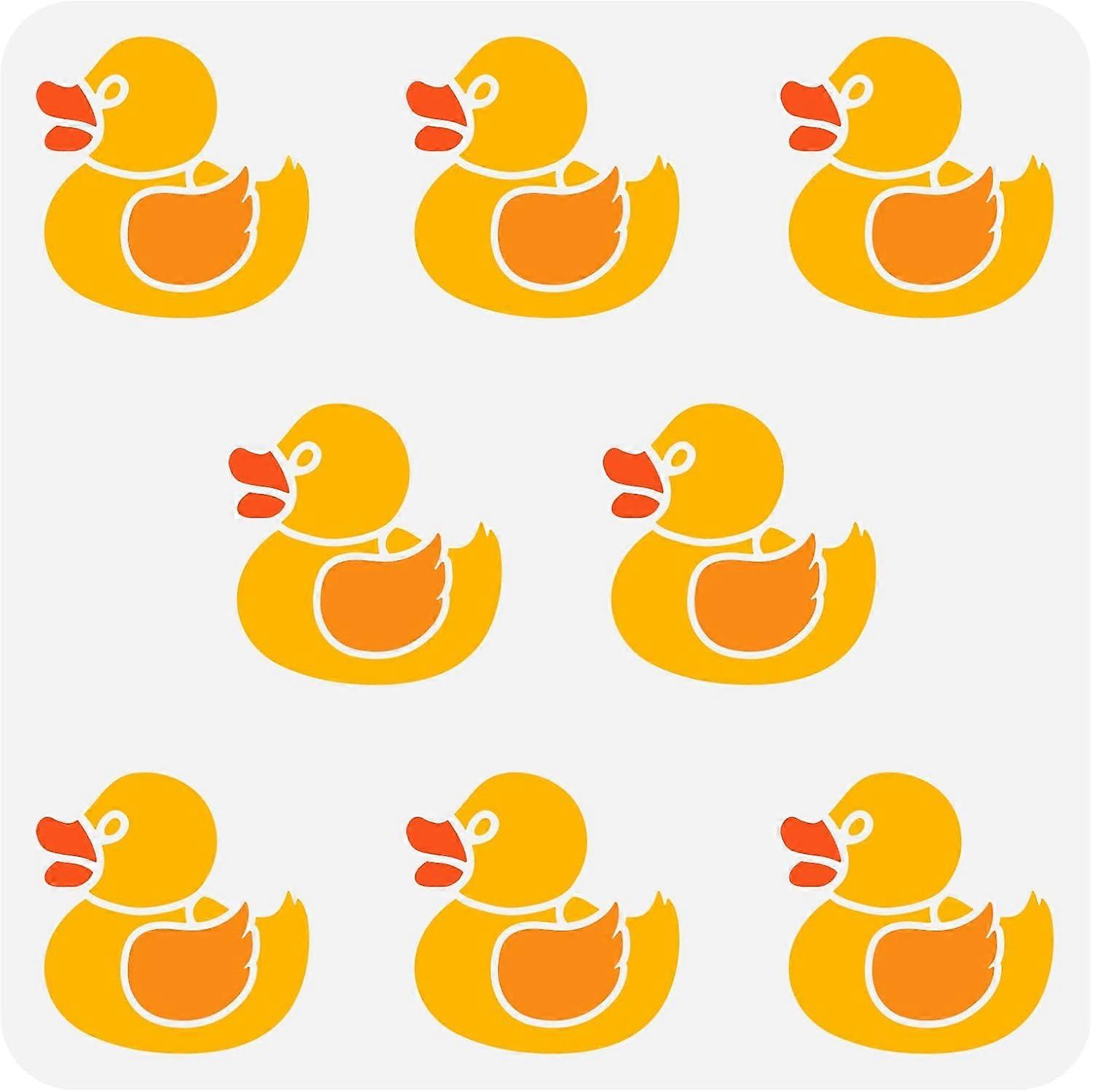 Rubber Duck Painting Stencil 11.8x11.8inch Reusable Small Duck Drawing Template Dream Kids Room Decoration DIY Art Theme Animal Theme Duck Stencil for