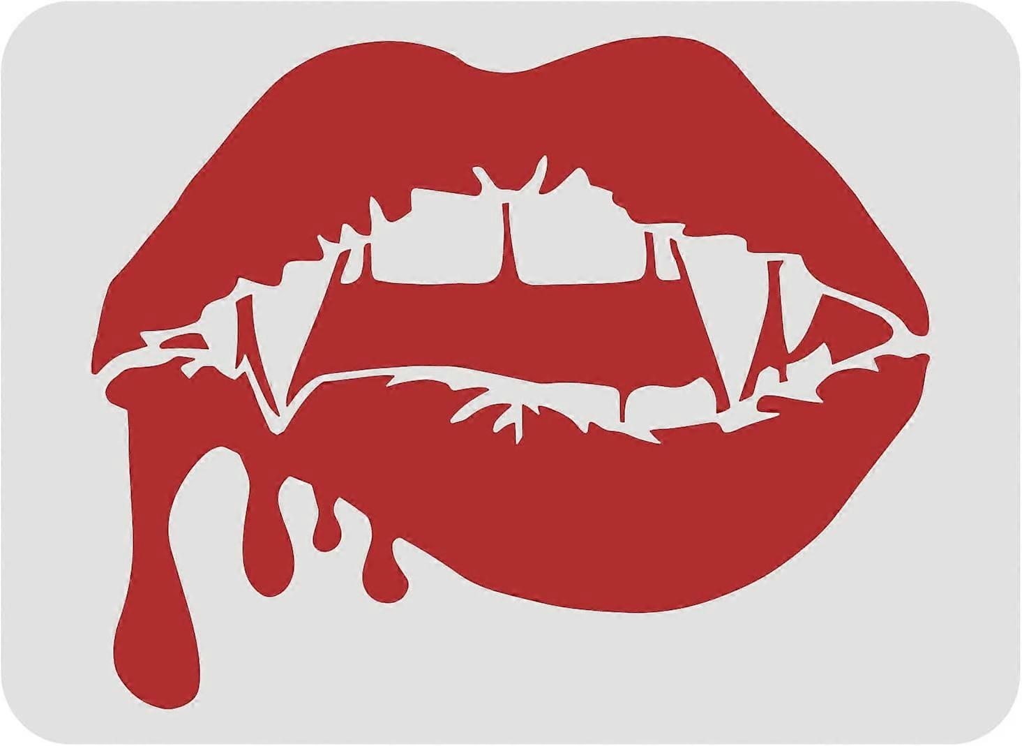 Vampire Bleeding Lips Stencils Templates Large Drawing Painting Stencils Decoration Rectangle Reusable Mylar Template for Wood Floor Wall Wood Signs H