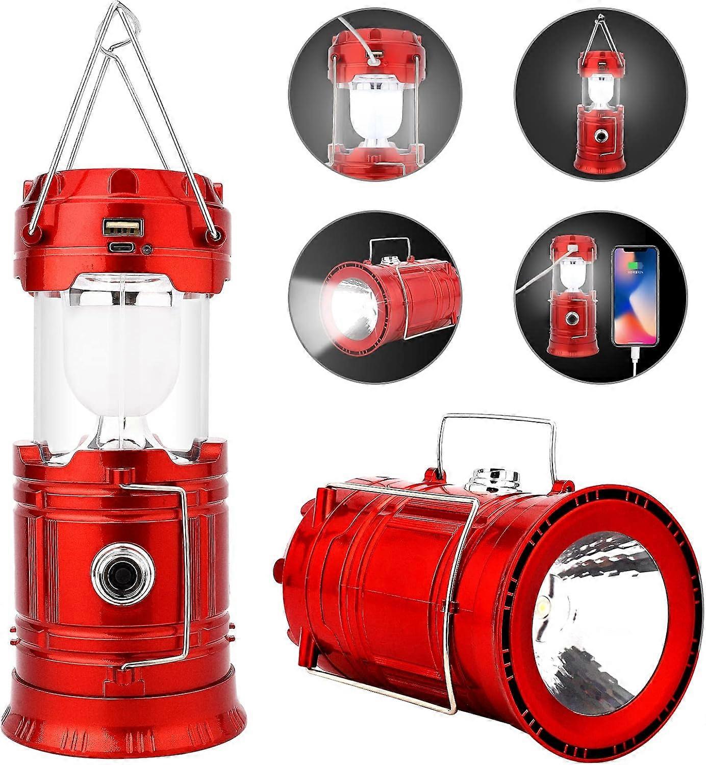 2024 Camping Light and Torch for Tent Type-C Rechargeable, Solar Powered LED Camping Light with Foldable Hook, Portable Light for Camping, Hiking, Out