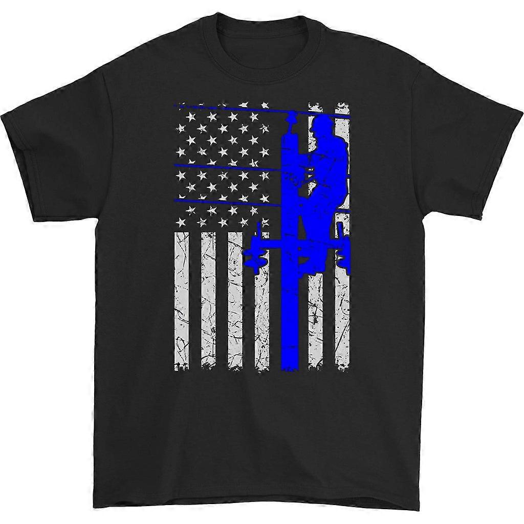T-shirt drapeau américain Lineman