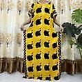 Gaya Baru Gaun Kasual Maxi Musim Panas Wanita Kaftan Katun Motif Bunga Abaya Dashiki Afrika Lengan Pendek 2 Potong