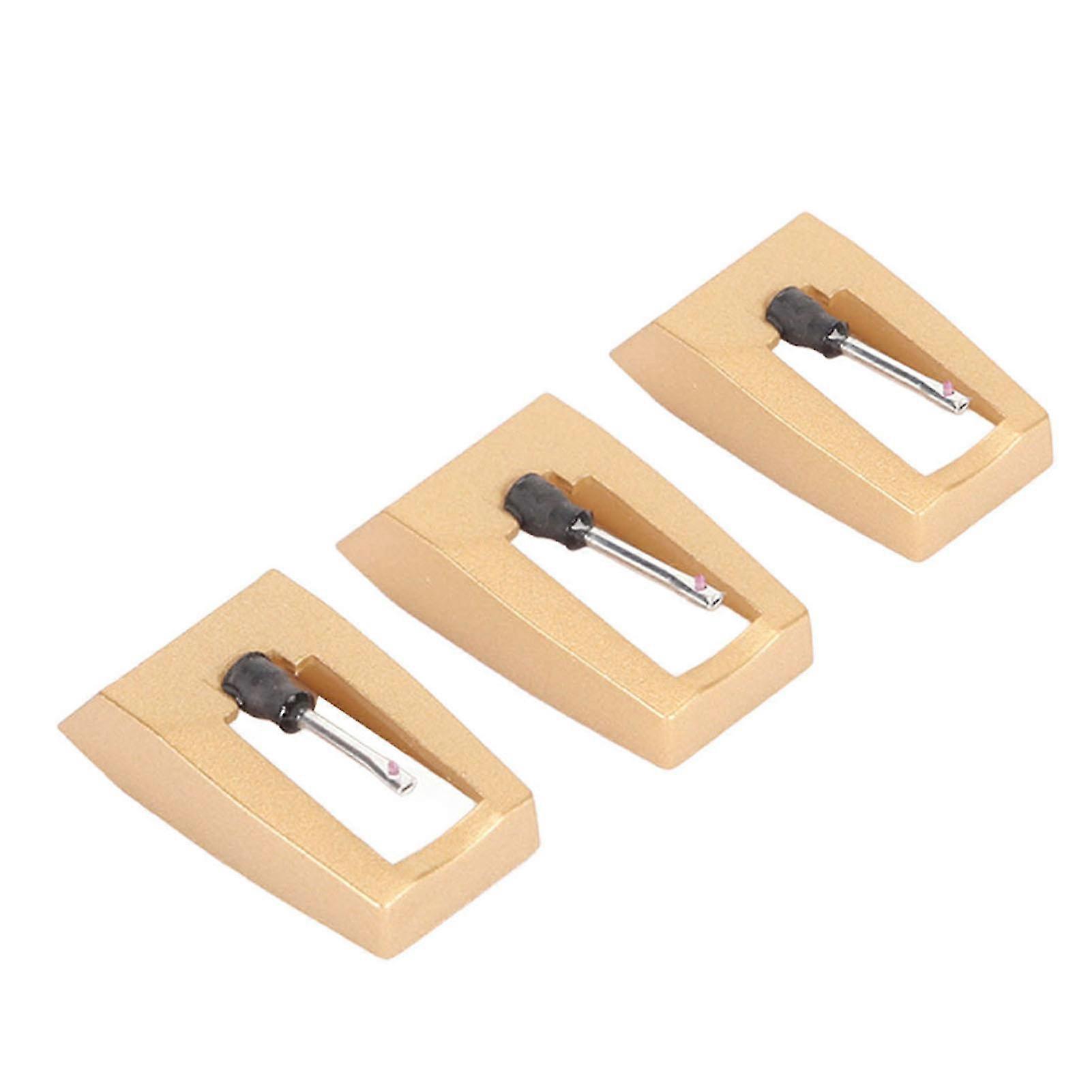 Record Player Stylus Replacement 3pcs Turntable Needles with Cleaning Brush