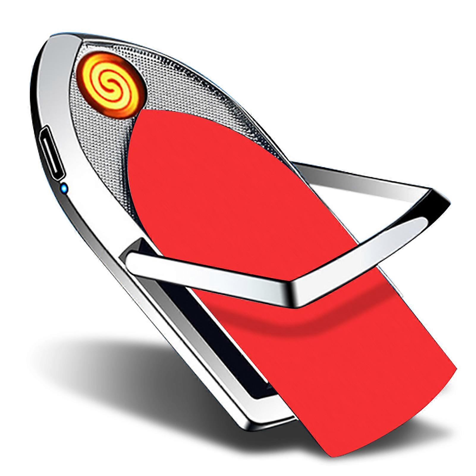 Creative Ring Buckle Lighter USB Rechargeable Phone Holder Cigarette Lighter