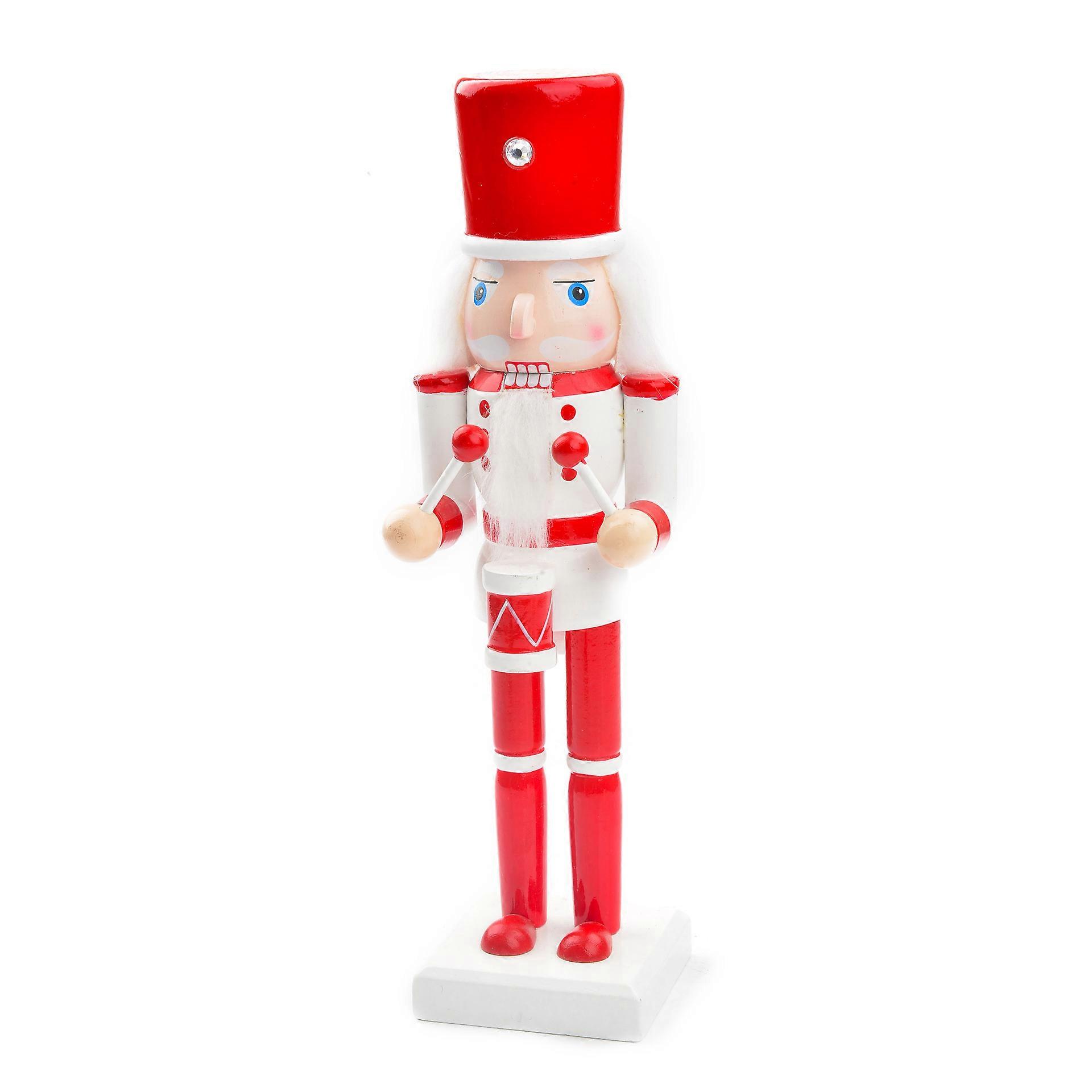 Household Small Nutcracker Figurine Christmas Nutcracker Decoration Tabletop Wooden Cartoon Nutcracker