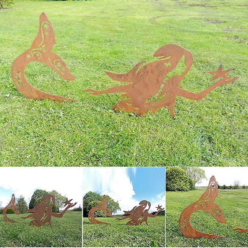 Metal Garden Stake Removable Creative Handicraft Silhouette Art Statue Decoration for Outdoor Courtyard Lawn New