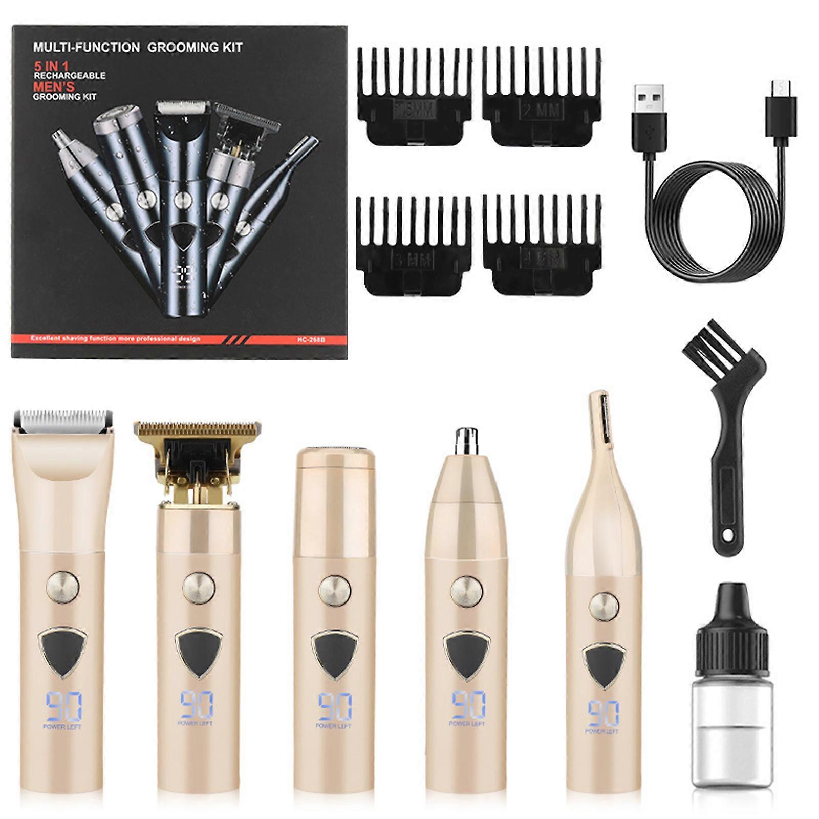 Electric Shaver For Men Bald Shavers For Men 5 In 1 Double Shaver For Men Barber Shaver With 3-Speed Shaver With 4 Different Functional Replacement He