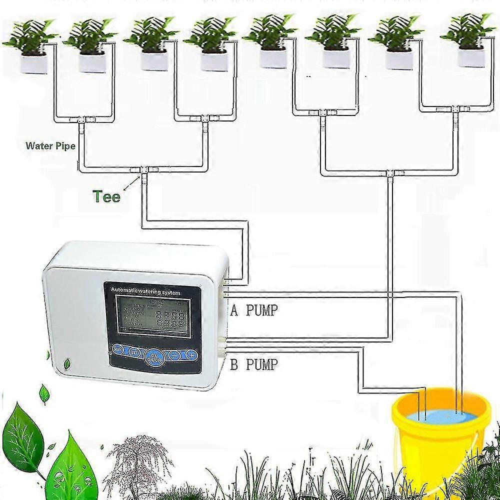 Kit di sistema di irrigazione a goccia a doppia pompa solare Controllo della pompa dell'acqua Timer Home Garden Greenhouse Plant Agricoltura Dispositivo di irrigazione