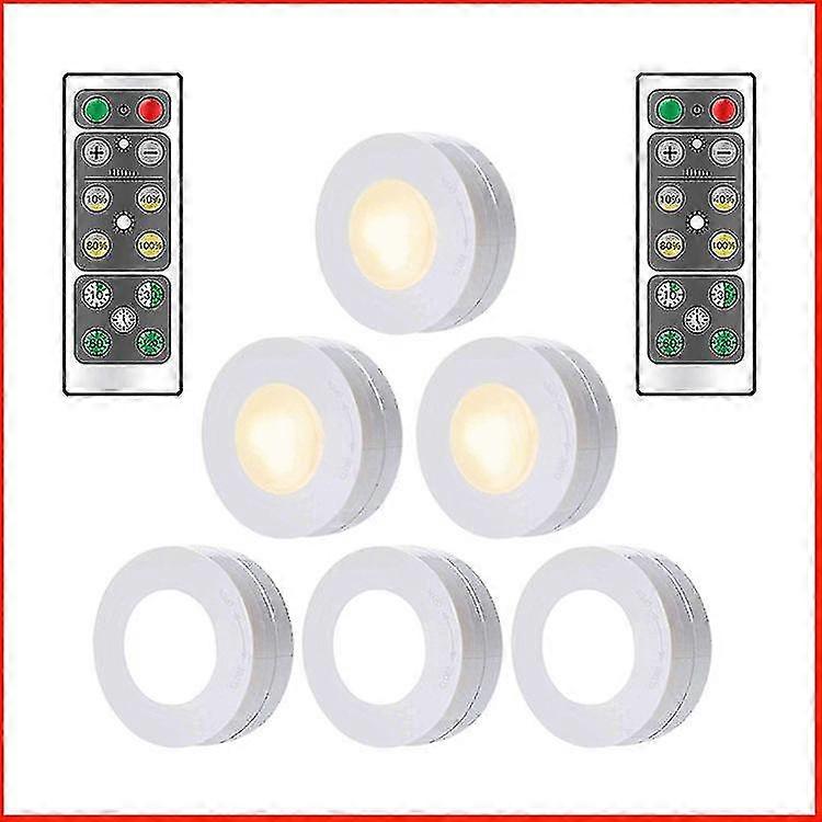 3pcs lumières avec télécommande, Puck Lights alimenté par batterie, Puck Lights avec télécommande, Armoire Lights White One Remote