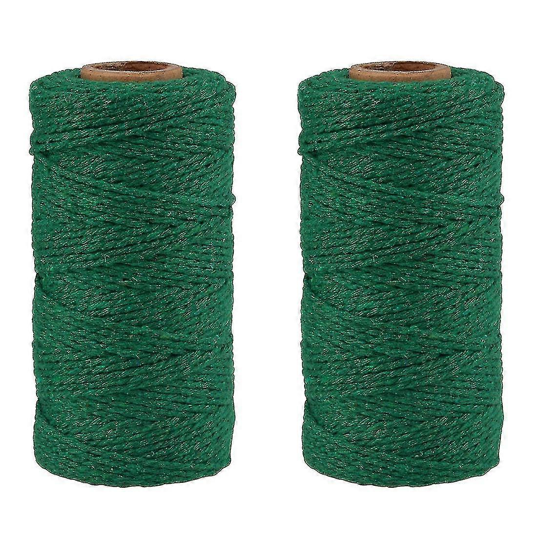 2mm 100m Cotton String Twine 8 Ply Solid Colour Holiday Decorative Thread For Diy Craft Gift Bake Wrapping