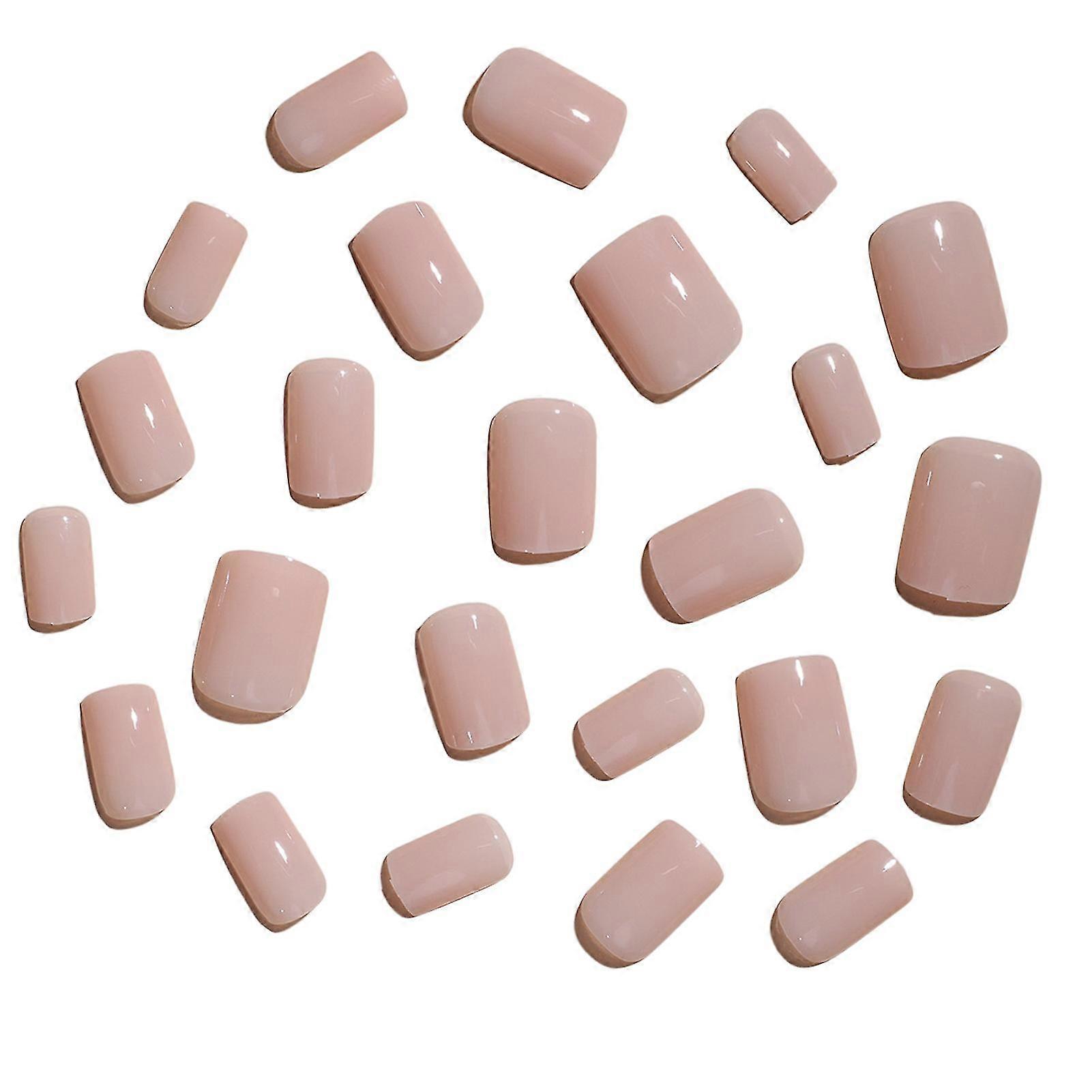 Pink Solid Color False Nails Lightweight Durable False Nails