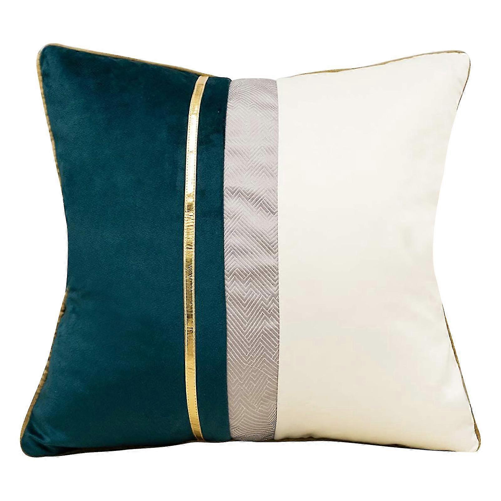 Gestreiftes Patchwork Samt Kissenbezug Sofa Wohnzimmer Schlafzimmer Auto