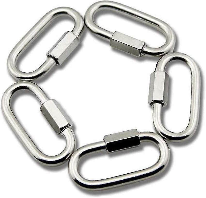 M6 In acciaio inossidabile Quick Link D Shape Snap Hook Chain Links 5pcs