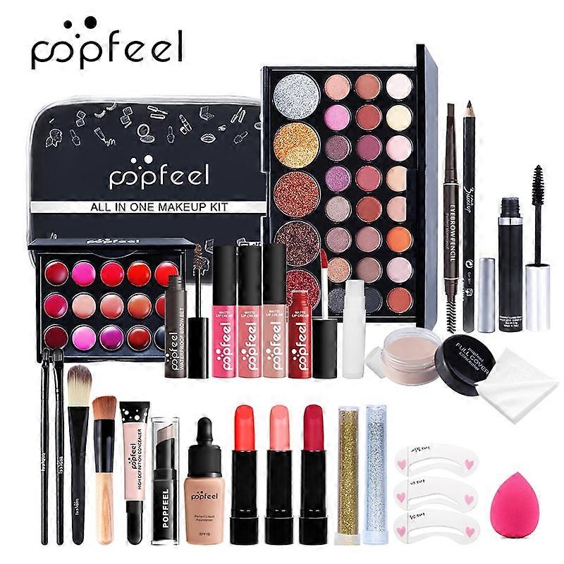 POPFEEL 8-56Pc Full Makeup Set Include Eye Shadow Palette Blusher Concealer