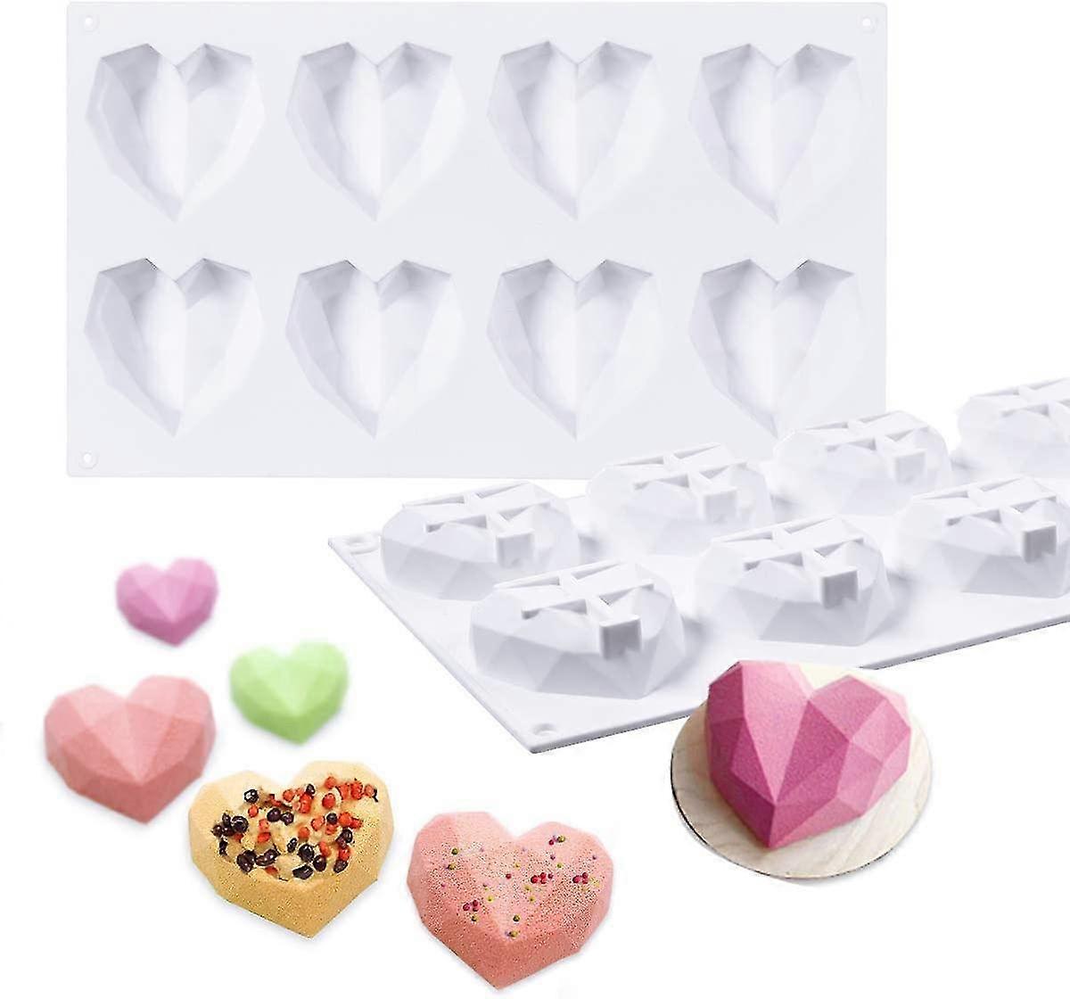 Silicone Mold 3d Diamond Heart / Spherical / Double Cherry Shape Cake Mold Mold Chocolate