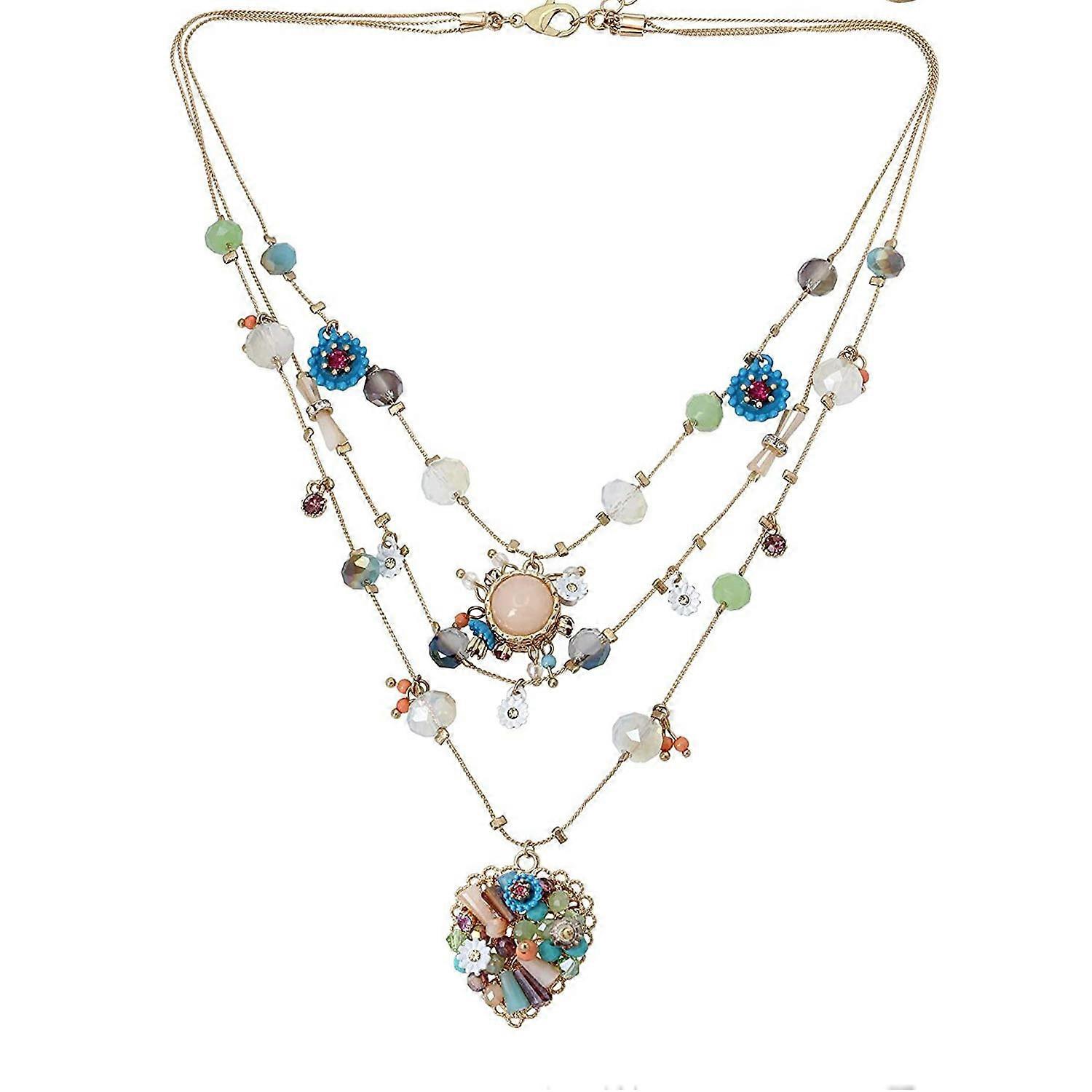 Womens Butterfly Charms Layered Necklace