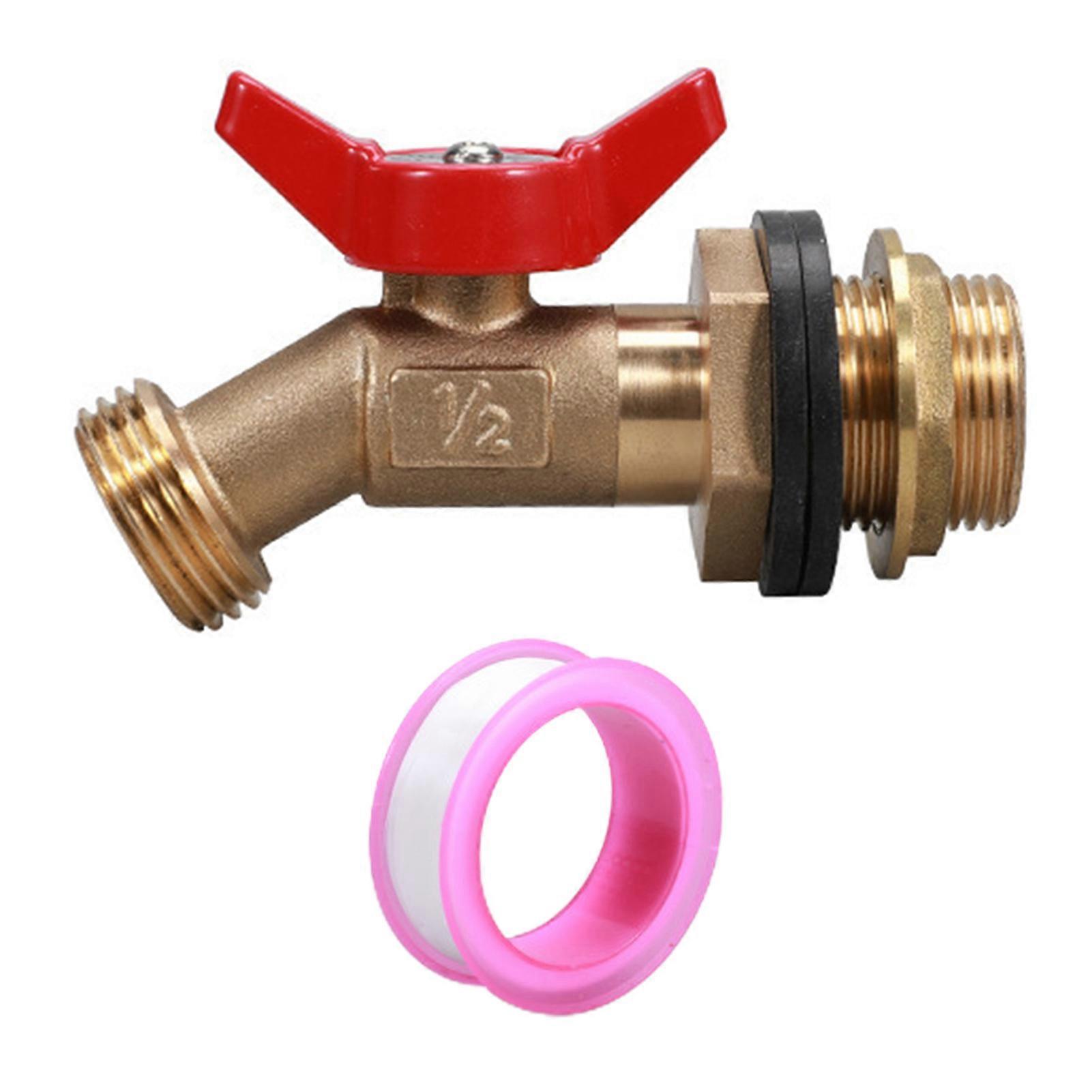 Rain Barrel Faucet Set Easy Installation G-Thread Rain Barrel Faucet with Water Ball Valve Baffle Joint Adapter Leakproof Rainwater Collection Faucet