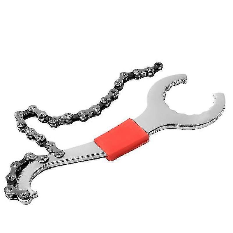 3 In 1 Multi-function Padal Spanner Flywheel Cassette Removal Tool With Chain Whip Sprocket Remove Wrench(1pc, Silver)