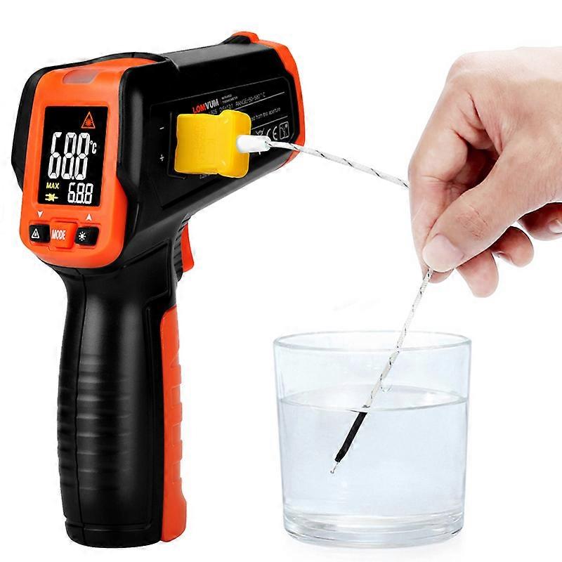 Digital Infrared Thermometer Contact Temperature Gun Laser Handheld IR Temp Gun Colorful LCD Display 50-580C Alarm