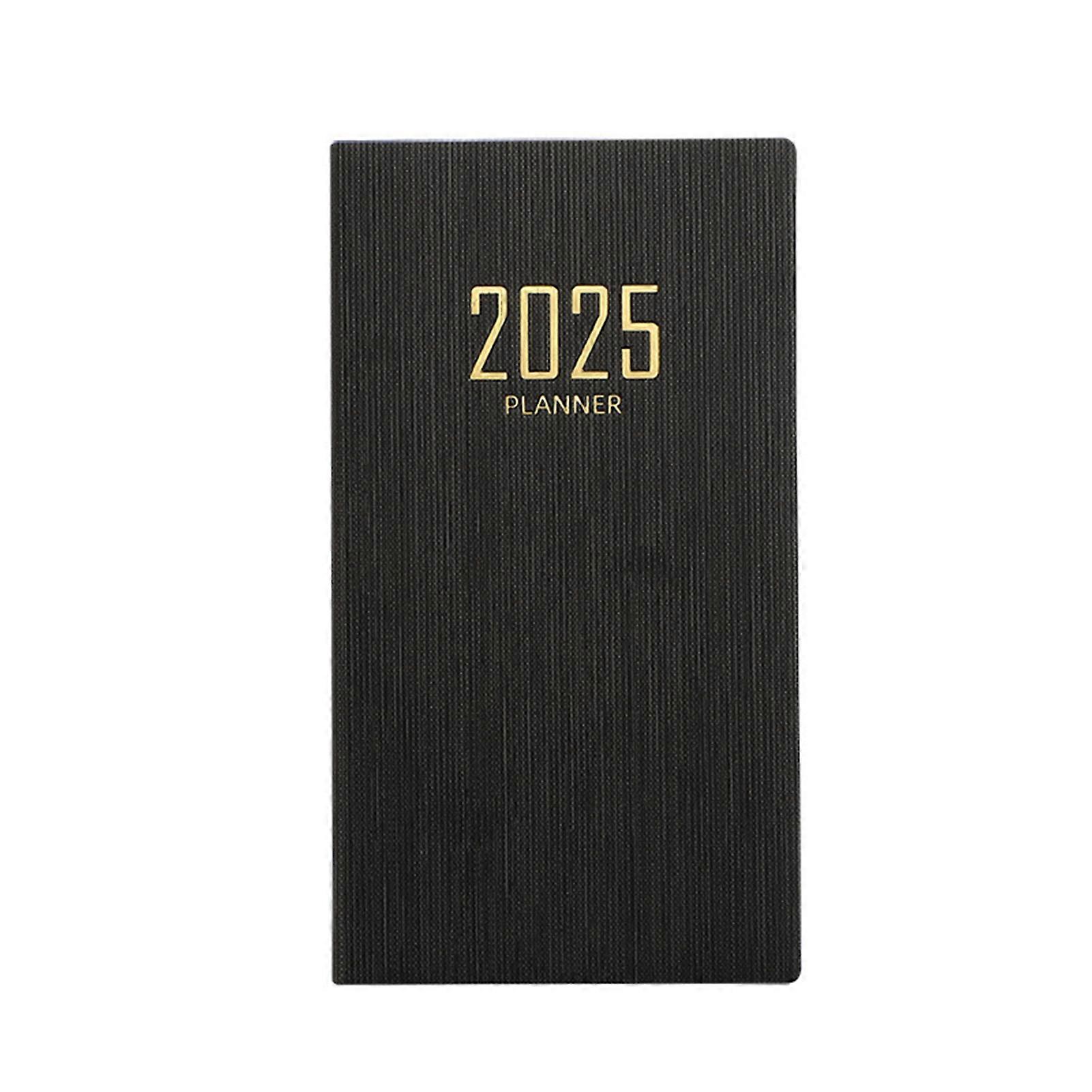 Thick Paper Notebook Smooth Writing No Ink Bleeding Faux Leather Cover A6 Size Paper Planner Work Schedule Journal
