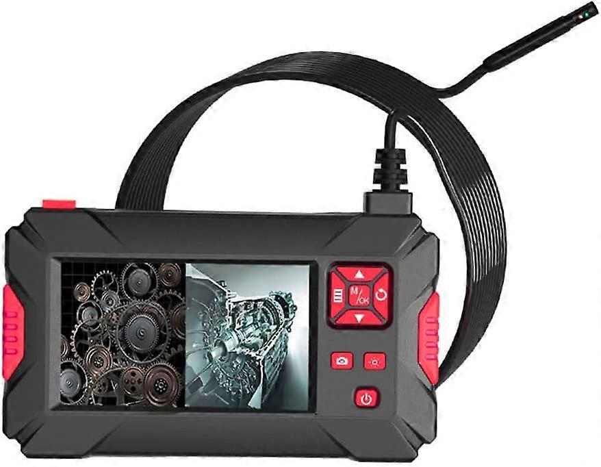 360 Degree LCD Articulating Endoscope Four-Way Videoscope Inspection Camera with 1080P 8mm Diameter Probe with 8 LED Lights,Sewer Camera 5M Cable for