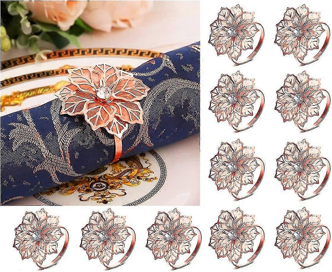 12 Pcs Flower Napkin Ring Buckle