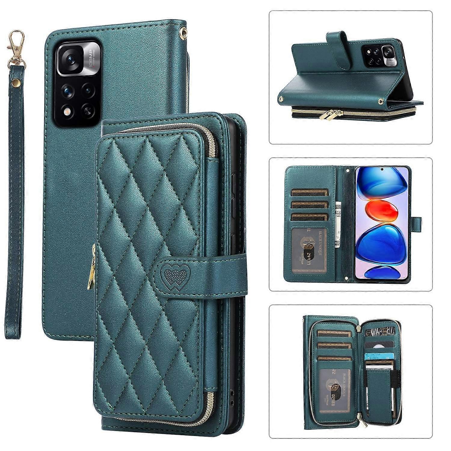 Zipper Wallet Leather Case For Redmi Note 11 Pro Global