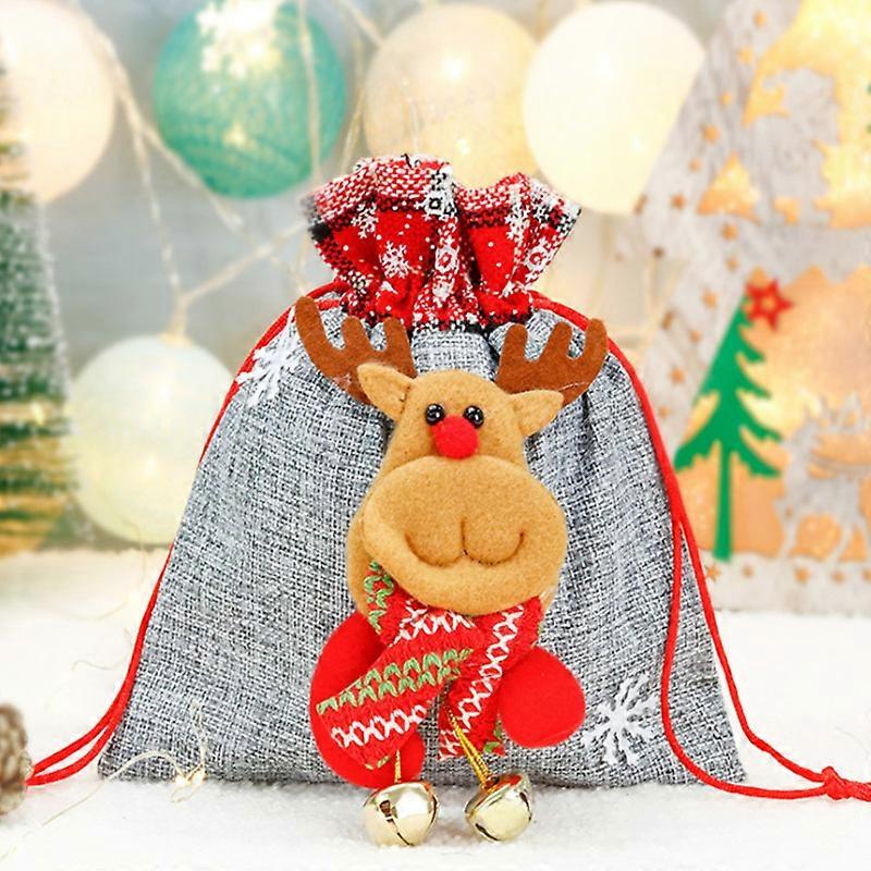 MIMIGO 20 CM 18 CM Sacchetti regalo di Natale in lino, Sacchetti da  imballaggio natalizi, Sacchetti di gadget natalizi, Sacchetti di sacchetti  per
