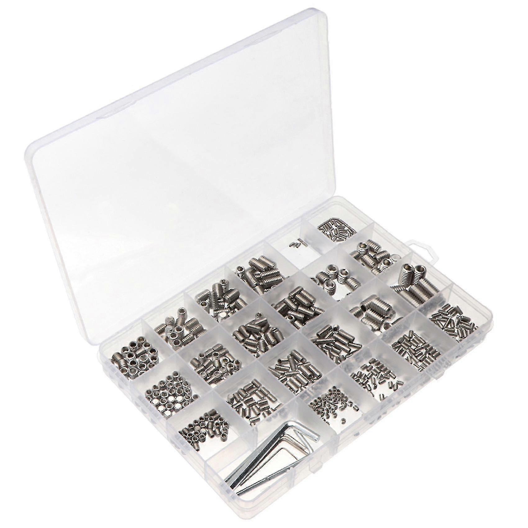 660pcs Boxed Hexagon Socket Set Screw With Flat End + 6pcs Wrench Set