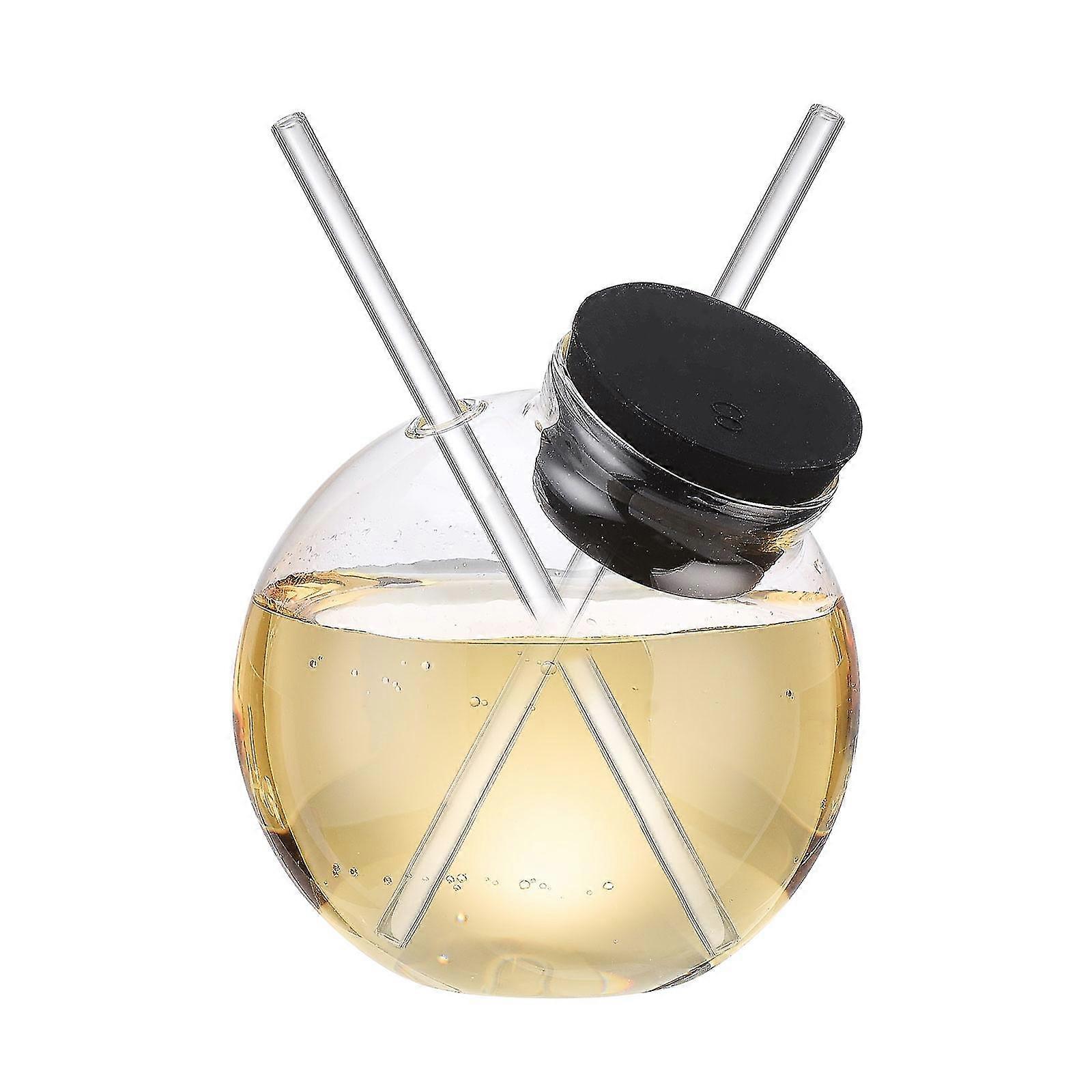 Cocktail Glass Creative Sphere Shaped Reusable Drinking Straw Cup Wine Juice Gla
