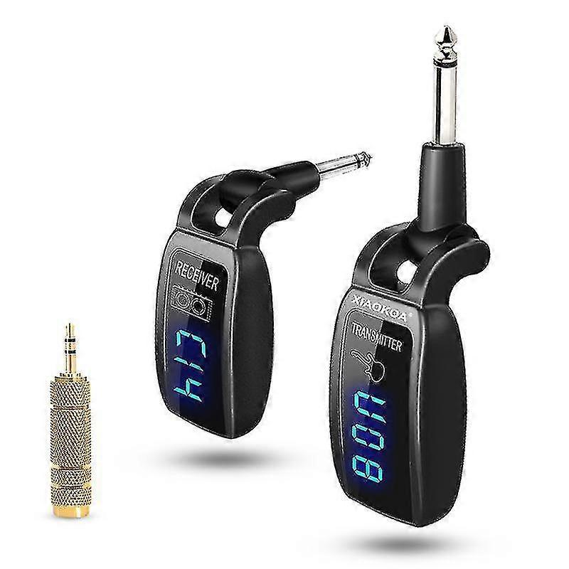 Xiaokoa Wireless Guitar System Rechargeable Upgrated Led Screen 15 Channels Uhf Wireless Guitar Transmitter Receiver For Electri