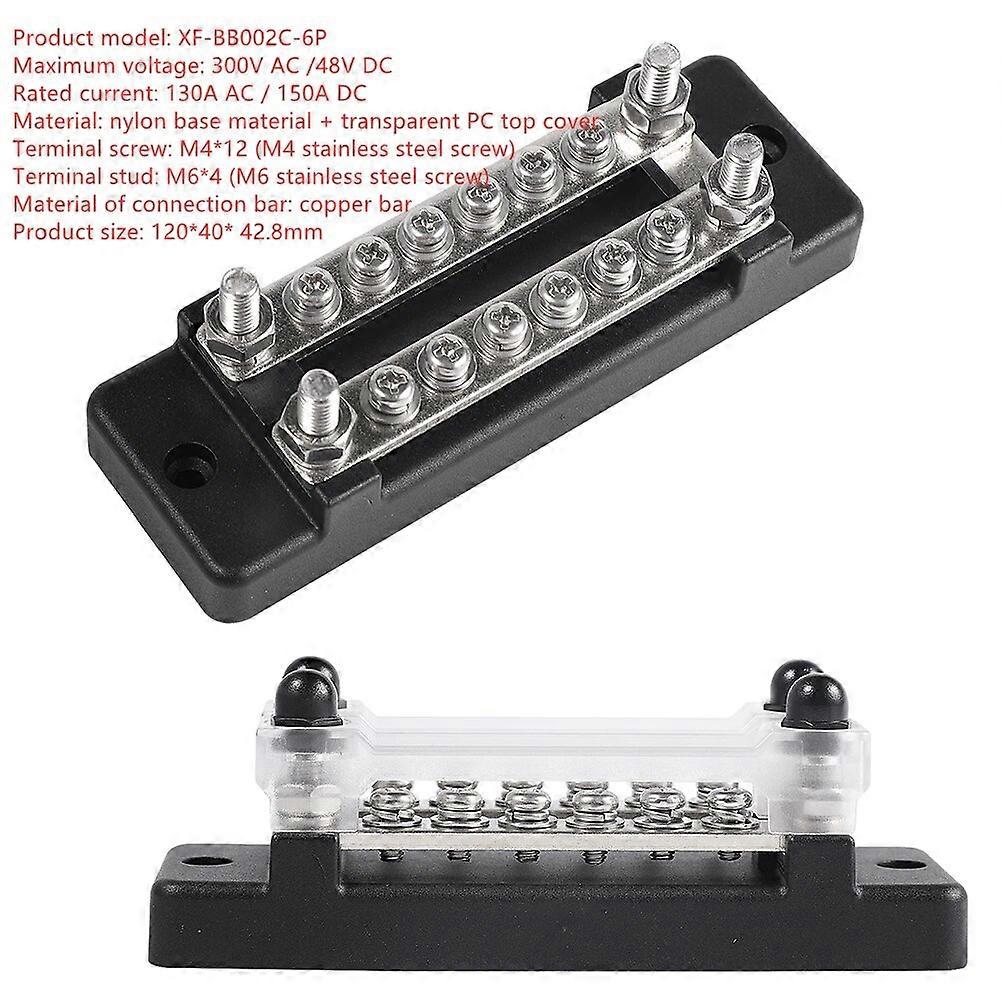 High Bus Bar Box Distribution Box Car Truck Terminal With Screw On Cover Studs Busbar Ground Distribution Block Kit  300A