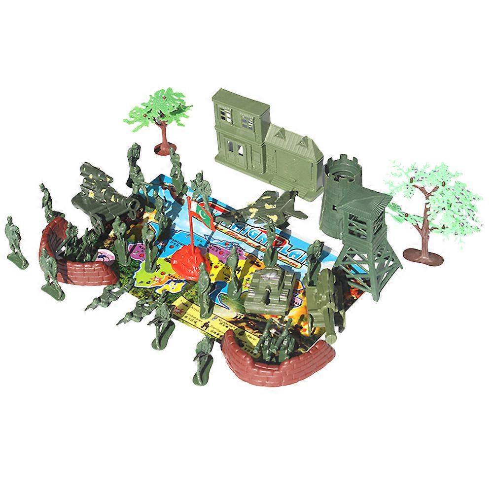 37pcs Kids Simulation Military Scene Sand Table Model Toy DIY Military Soldier Model Scene Toy (Mixed Pattern)