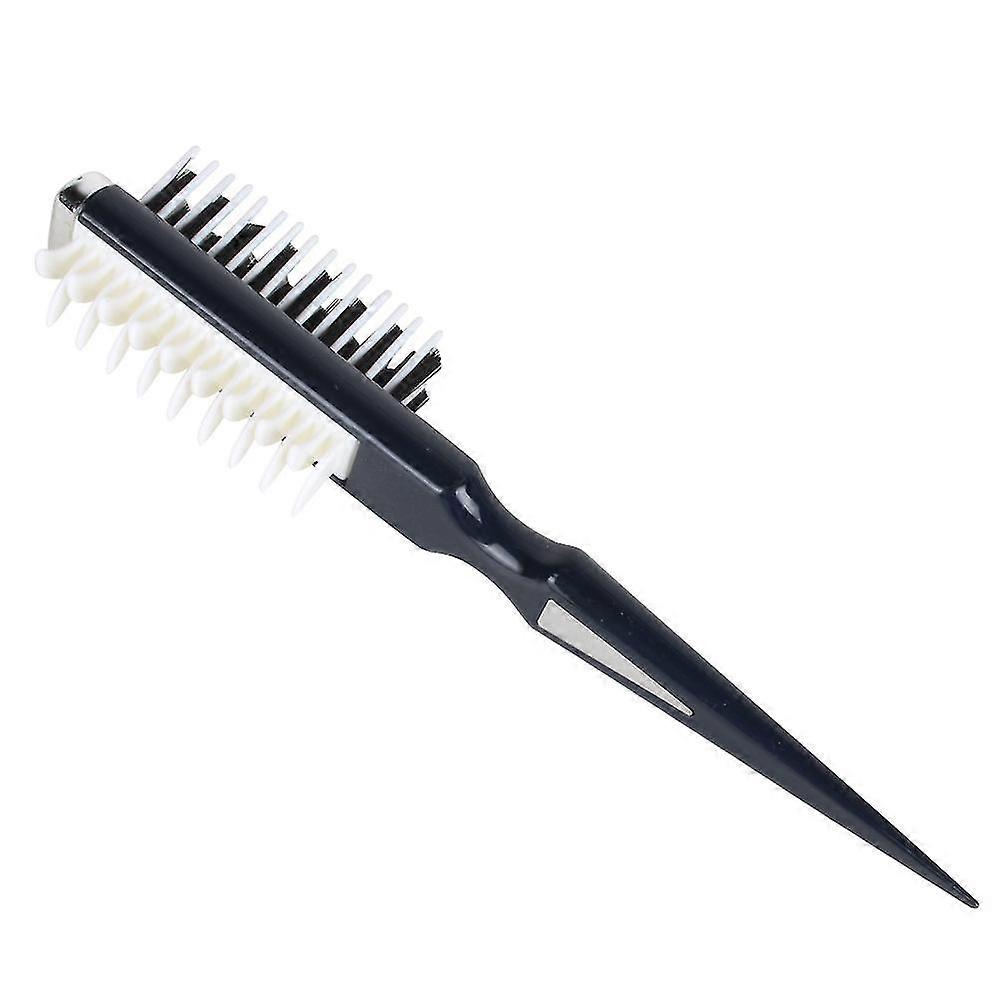 Peigne volumateur à double face, brosse volumatrice instantanée pour cheveux, outils de coiffure pour femmes et hommes (1 pièce, noir)