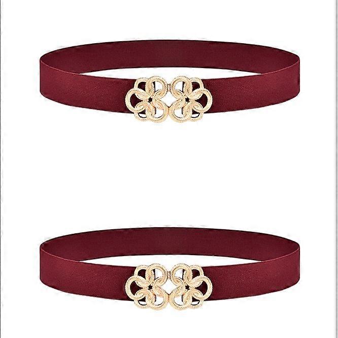 1 metall interlocking spenne elastisk belte for kvinner LadyClaret