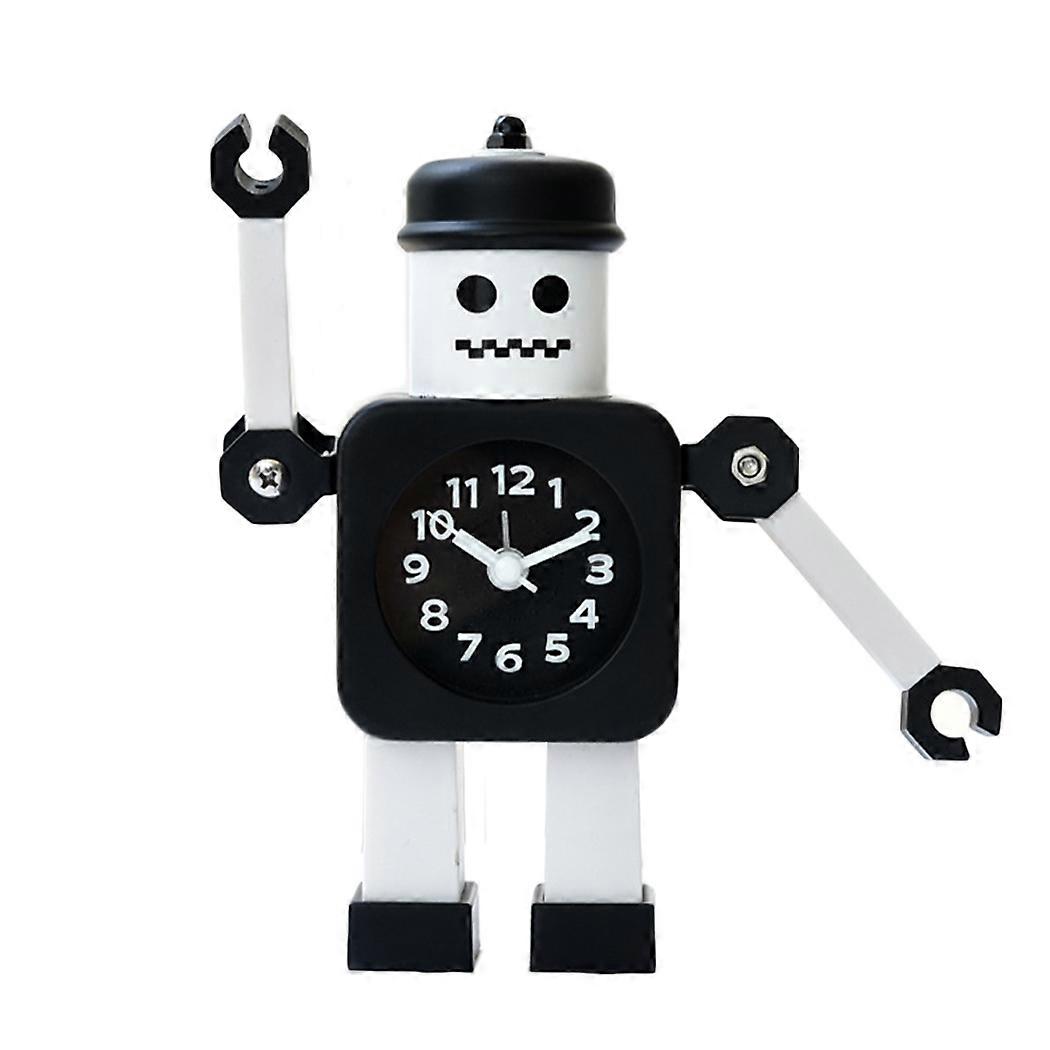 Postman robot clock novelty alarm clock bedside desk clock Black