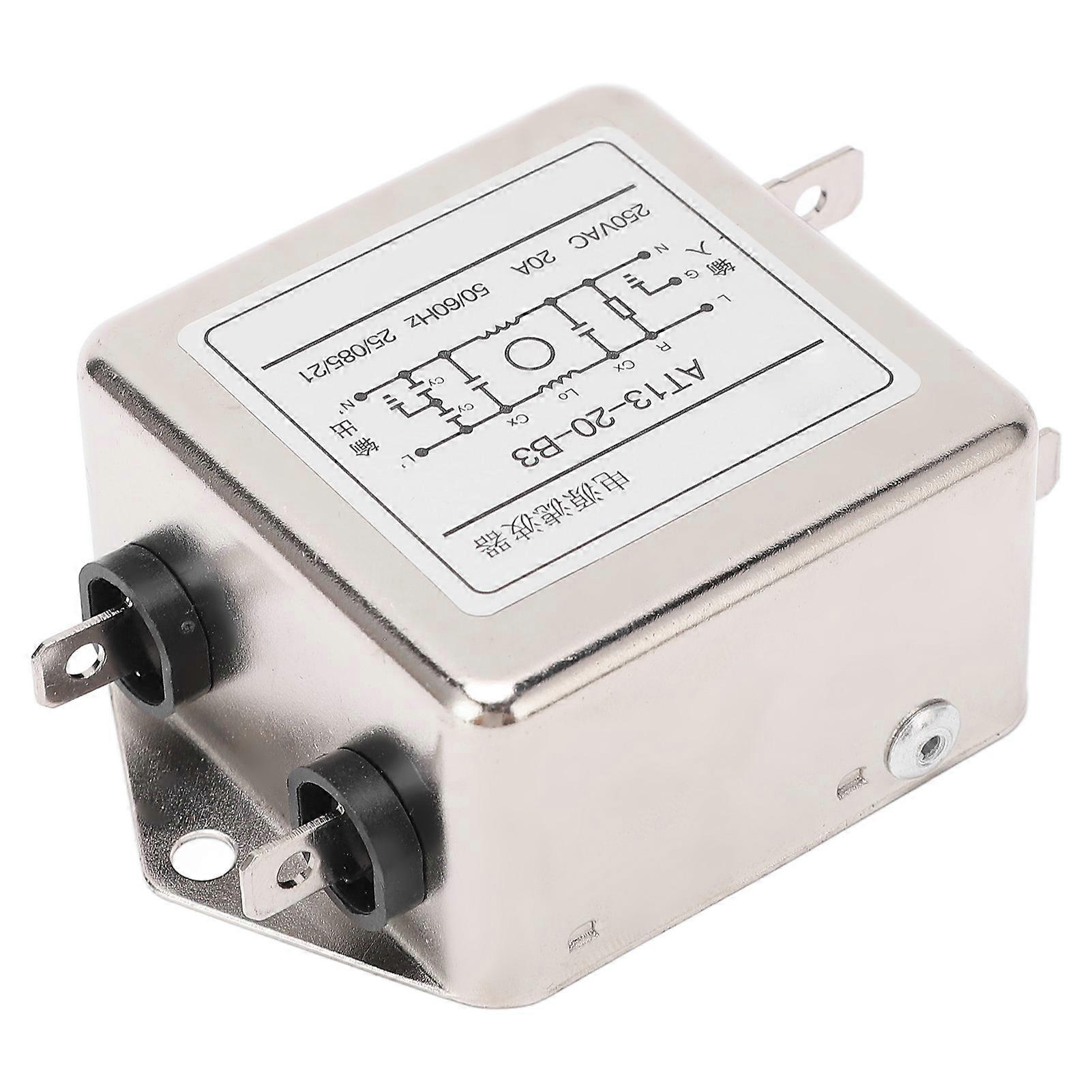 EMI Filter 20A AC250V Small Volume Easy Wiring Antioxidation Electromagnetic Interference Filter