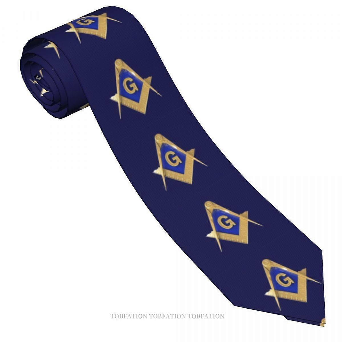 Polyester Party Accessory | Masonic Tie Freemason | Polyester Background - Blue Square
